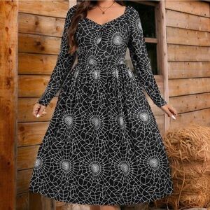 Shein emery rose spiderweb long sleeve dress sz 2X NWT